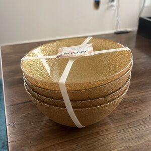 NWT - Akcam Turkish Metallic gold bowls set of 4